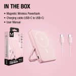 Magnetische Powerbank Fresh 'n Rebel mit kabelloser Ladefunktion, 10.000 mAh farbe rosa