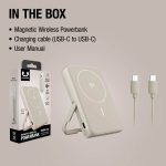 Magnetische Powerbank Fresh 'n Rebel mit kabelloser Ladefunktion, 10.000 mAh farbe beige