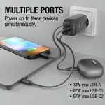 Schnellladegerät Fresh 'n Rebel mit USB-A und 2 USB-C-Anschlüssen, 67 W farbe dunkelgrau siebte Ansicht