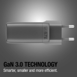 Schnellladegerät Fresh 'n Rebel mit USB-A und 2 USB-C-Anschlüssen, 67 W farbe dunkelgrau achte Ansicht