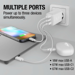 Schnellladegerät Fresh 'n Rebel mit USB-A und 2 USB-C-Anschlüssen, 67 W farbe hellgrau achte Ansicht