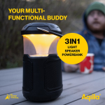 Tragbarer 3-in-1-Lautsprecher mit dimmbarem 360°-Licht und Powerbank 10.000 mAh farbe schwarz siebte Ansicht