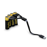 Set mit 4 wiederaufladbaren AA-Akkus und USB-C-Anschluss, 2.000 mAh farbe schwarz vierte Ansicht