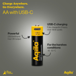 Set mit 4 wiederaufladbaren AA-Akkus und USB-C-Anschluss, 2.000 mAh farbe schwarz sechste Ansicht