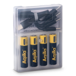 Set mit 4 wiederaufladbaren AAA-Akkus und USB-C-Anschluss, 600 mAh farbe schwarz