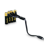 Set mit 4 wiederaufladbaren AAA-Akkus und USB-C-Anschluss, 600 mAh farbe schwarz vierte Ansicht