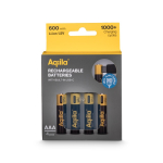 Set mit 4 wiederaufladbaren AAA-Akkus und USB-C-Anschluss, 600 mAh farbe schwarz siebte Ansicht