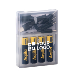 Set mit 4 wiederaufladbaren AAA-Akkus und USB-C-Anschluss, 600 mAh Ansicht mit Druckbereich