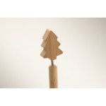 Bambuskugelschreiber mit Weihnachtsbaum-Design und blauer Tinte farbe holzton zweites Detailbild