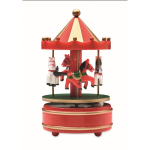 Mini-Spieluhr aus Holz mit drehbarem Weihnachtskarussell farbe mehrfarbig sechste Ansicht
