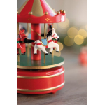Mini-Spieluhr aus Holz mit drehbarem Weihnachtskarussell farbe mehrfarbig Stimmungsbild zweite Ansicht