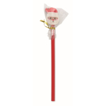 Bleistift aus Pappelholz mit Weihnachtsmotiven und Radiergummi farbe rot zweite Ansicht