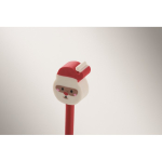 Bleistift aus Pappelholz mit Weihnachtsmotiven und Radiergummi farbe rot fünftes Detailbild