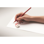 Bleistift aus Pappelholz mit Weihnachtsmotiven und Radiergummi farbe rot sechstes Detailbild