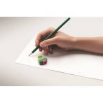 Bleistift aus Pappelholz mit Weihnachtsmotiven und Radiergummi farbe grün sechstes Detailbild