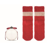 Weihnachtssocken aus Polyester in Kugel für den Weihnachtsbaum Größe M farbe rot vierte Ansicht