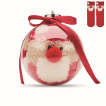 Weihnachtssocken aus Polyester in Kugel für Weihnachtsbaum Größe L farbe rot