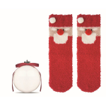 Weihnachtssocken aus Polyester in Kugel für Weihnachtsbaum Größe L farbe rot