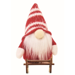 Weihnachtsdekoration aus Holz: Wichtel auf Schlitten, mit Baumwolle gefüllt farbe rot dritte Ansicht
