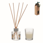 Aromaset mit Diffusor aus Glas und Vanille-Duftkerze farbe beige