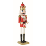 Dekorative Nussknacker-Figur aus Holz mit stabilem Standfuß farbe rot
