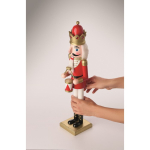 Dekorative Nussknacker-Figur aus Holz mit stabilem Standfuß farbe rot zweites Detailbild