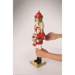 Dekorative Nussknacker-Figur aus Holz mit stabilem Standfuß farbe rot drittes Detailbild