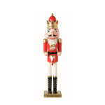 Dekorative Nussknacker-Figur aus Holz mit stabilem Standfuß farbe rot Ansicht mit Druckbereich