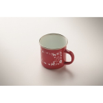 Emaillierter Metallbecher im Weihnachtsstil in Einzelbox 300 ml farbe rot drittes Detailbild