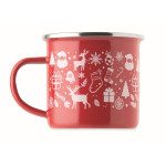 Emaillierter Metallbecher im Weihnachtsstil in Einzelbox 300 ml farbe rot fünfte Ansicht
