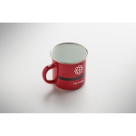Metallbecher mit Emaillebeschichtung Weihnachtsmann und Geschenkbox 300 ml farbe rot Hauptansicht