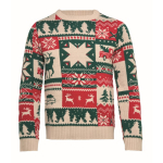 Weihnachtspullover aus Strick, 100 % Acryl, Einheitsgröße S-M farbe beige