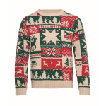 Weihnachtspullover aus Strick, 100 % Acryl, Einheitsgröße L-XL farbe beige