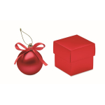 Weihnachtskugel zum Aufhängen mit Band, in Geschenkbox präsentiert farbe rot