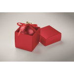 Weihnachtskugel zum Aufhängen mit Band, in Geschenkbox präsentiert farbe rot zweites Detailbild