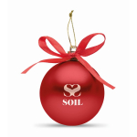 Weihnachtskugel zum Aufhängen mit Band, in Geschenkbox präsentiert farbe rot Hauptansicht dritte Ansicht