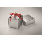 Weihnachtskugel zum Aufhängen mit Band, in Geschenkbox präsentiert farbe silber zweites Detailbild