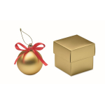 Weihnachtskugel zum Aufhängen mit Band, in Geschenkbox präsentiert farbe gold