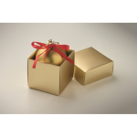 Weihnachtskugel zum Aufhängen mit Band, in Geschenkbox präsentiert farbe gold zweites Detailbild