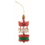 Karussell-Anhänger aus Holz zum Aufhängen am Weihnachtsbaum farbe rot fünfte Ansicht