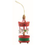 Karussell-Anhänger aus Holz zum Aufhängen am Weihnachtsbaum farbe rot sechste Ansicht