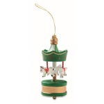 Karussell-Anhänger aus Holz zum Aufhängen am Weihnachtsbaum farbe grün fünfte Ansicht