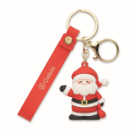 Kunststoff-Schlüsselanhänger mit Weihnachtsmann-Figur und Aufhängering farbe rot Hauptansicht