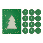 Set mit 12 Teelichtern mit Zimtduft in Weihnachtsbox farbe grün dritte Ansicht