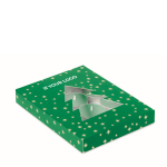 Set mit 12 Teelichtern mit Zimtduft in Weihnachtsbox farbe grün Ansicht mit Druckbereich