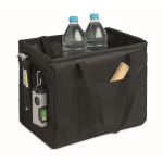 Faltbarer multifunktionaler RPET-Organizer mit Griffen und Taschen farbe schwarz
