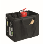 Faltbarer multifunktionaler RPET-Organizer mit Griffen und Taschen farbe schwarz