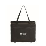 Faltbarer multifunktionaler RPET-Organizer mit Griffen und Taschen farbe schwarz Ansicht mit Druckbereich