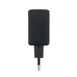 EU-Wandladegerät mit USB-A- und USB-C-Anschluss, 65 W Schnellladung farbe schwarz
