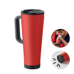Doppelwandiger Thermobecher mit integriertem Lautsprecher, 700 ml farbe rot